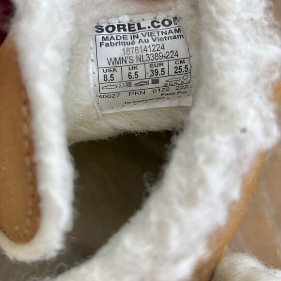 Sorel Nakisha Bootie Shearling Ankle Boot Camel Brown - Picture 6 of 10